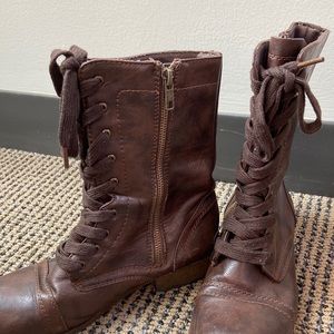 2/$30 dark brown combat boots